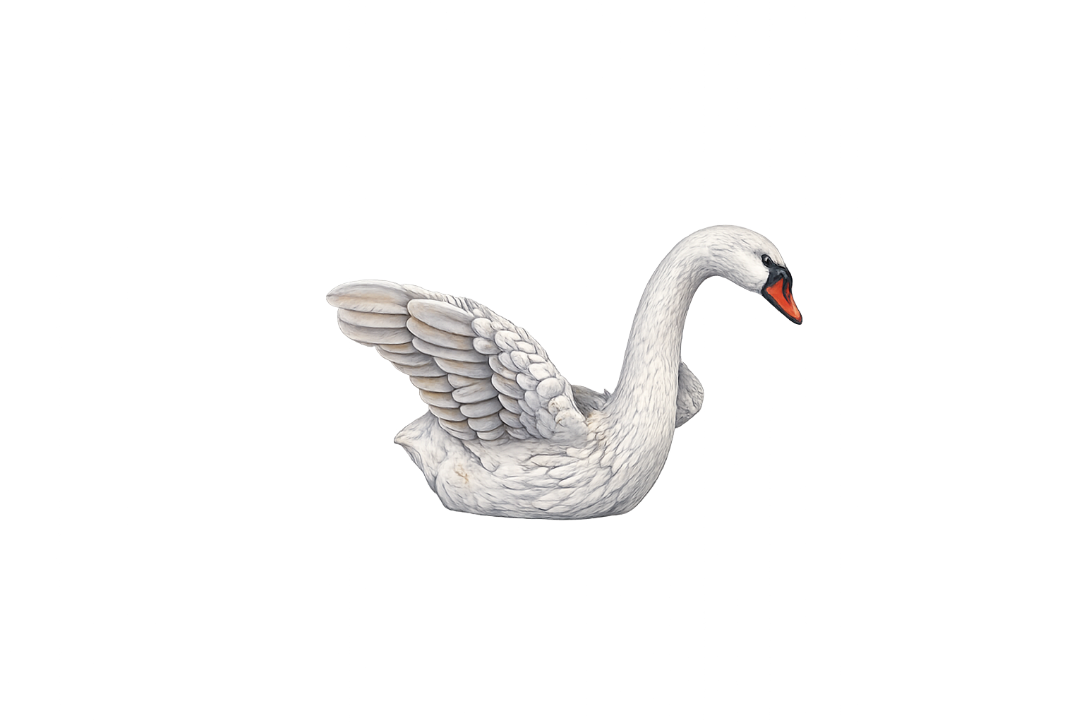 Painted Swan in water miniature