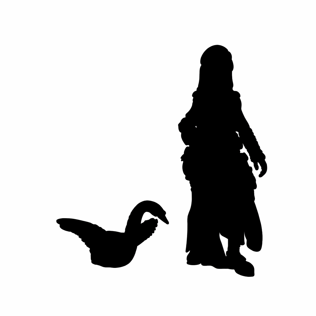 Swan in water scale comparison to 28mm human miniature