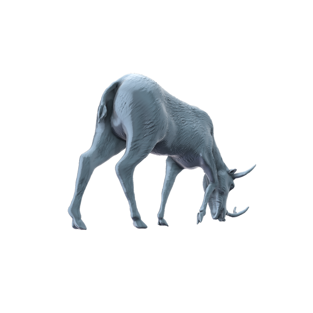 3D printed Synthetoceras grazing rear view