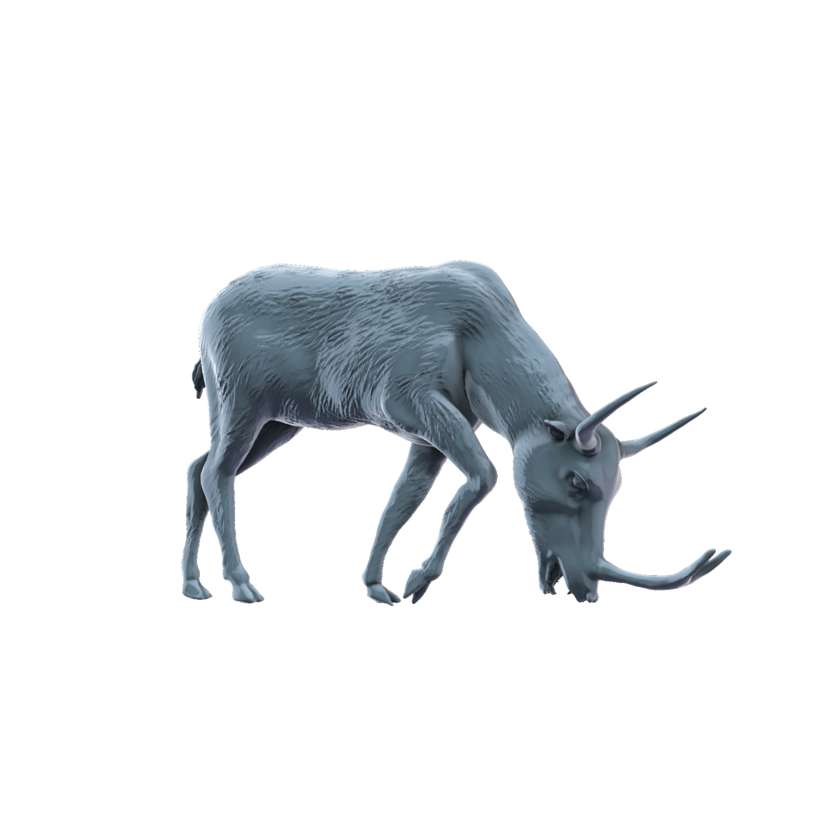 3D printed Synthetoceras grazing side view