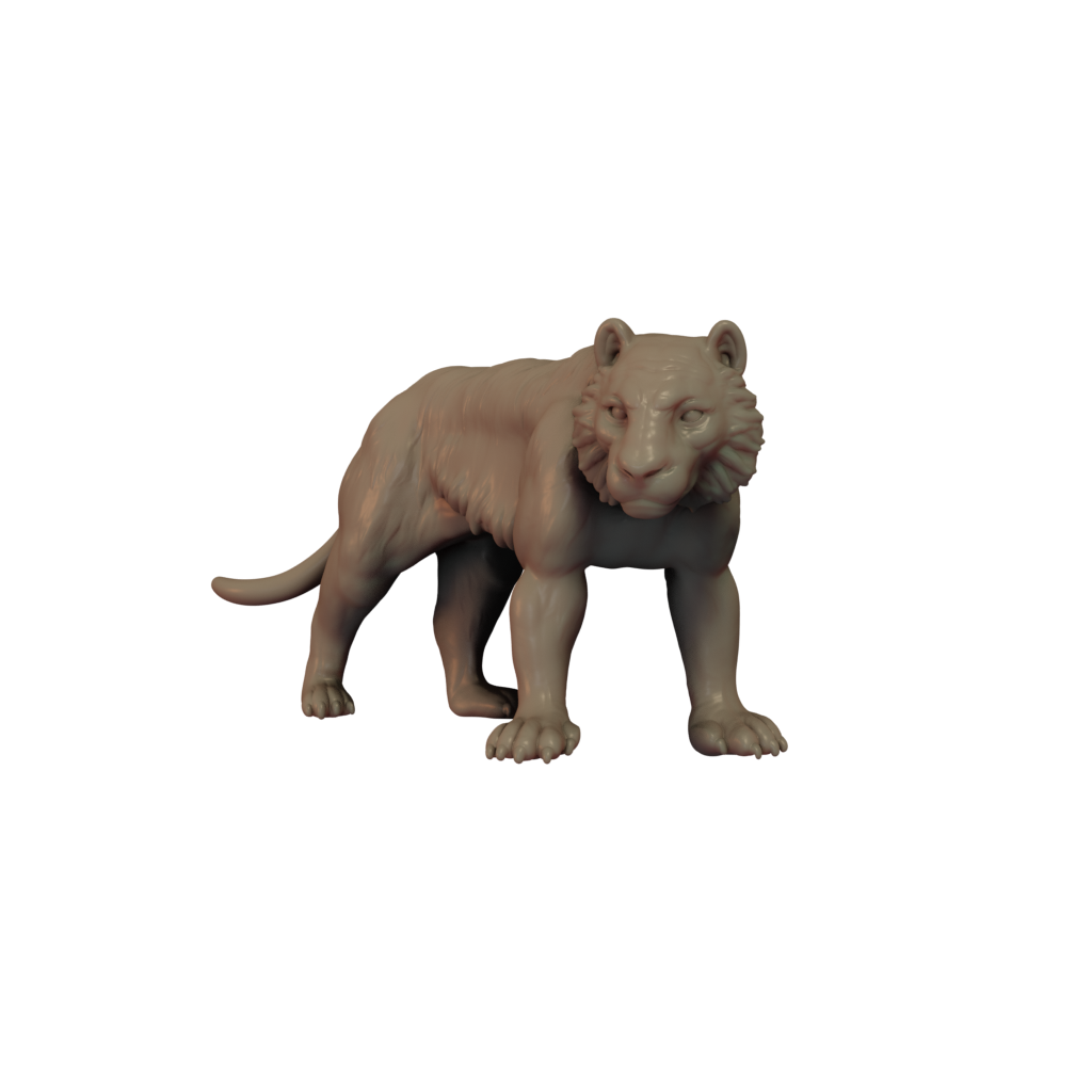3D printed Tiger Hunting front view