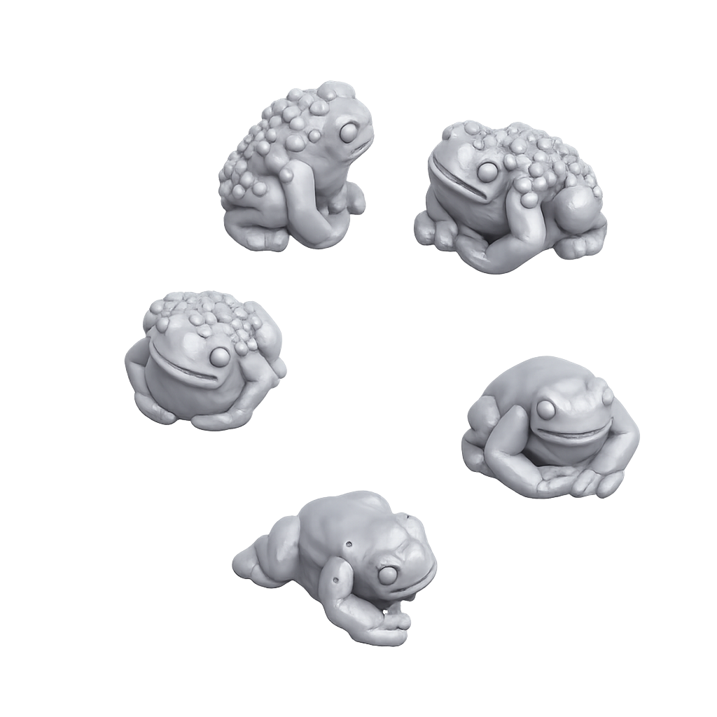 Examples of 3D printed Toads