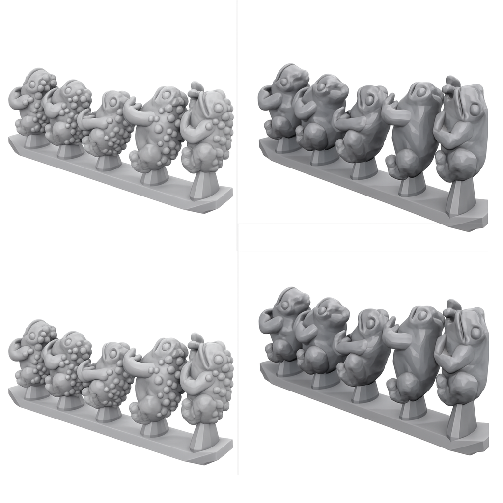 Toads Pack of 4 3D Printed Sprues