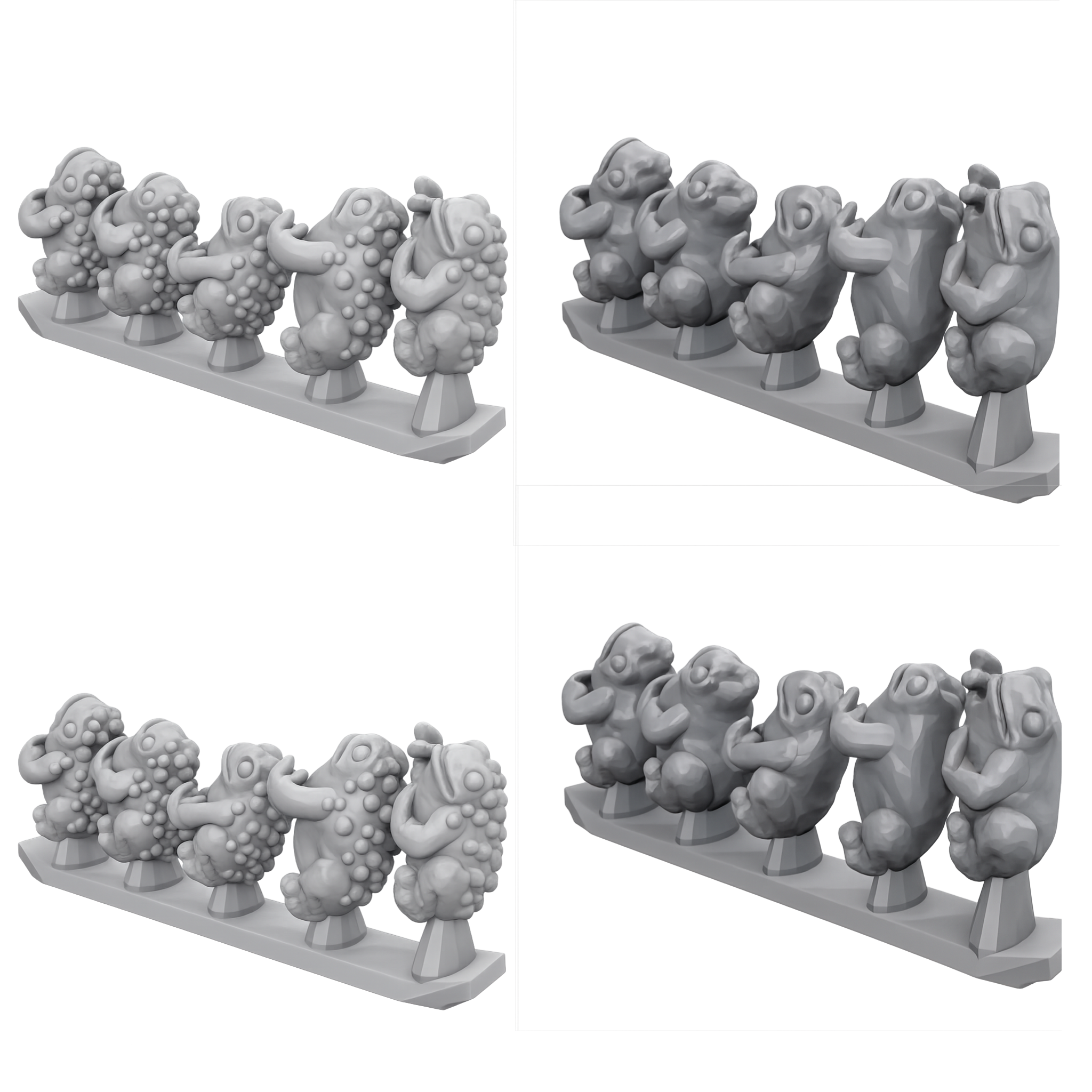 Toads Pack of 4 3D Printed Sprues