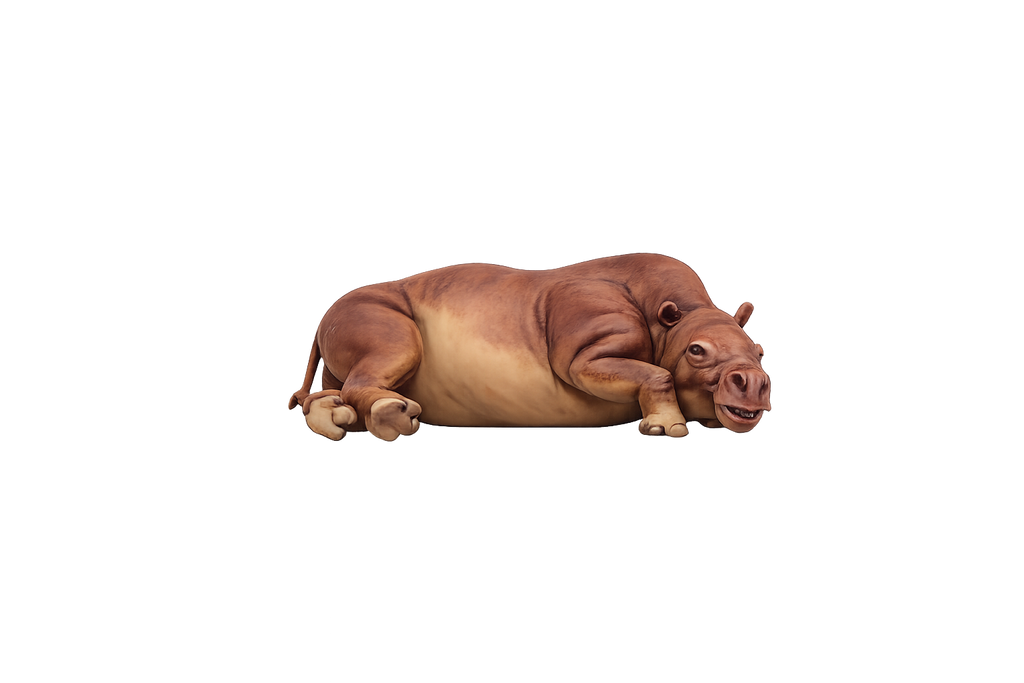 Painted Toxodon Laying miniature