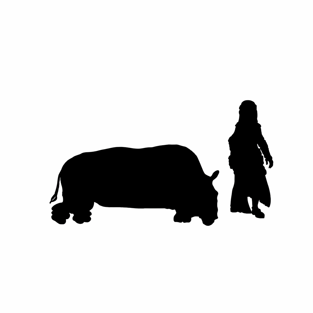 Toxodon Laying scale comparison to 28mm human miniature