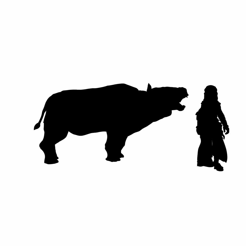 Toxodon Roaring scale comparison to 28mm human miniature