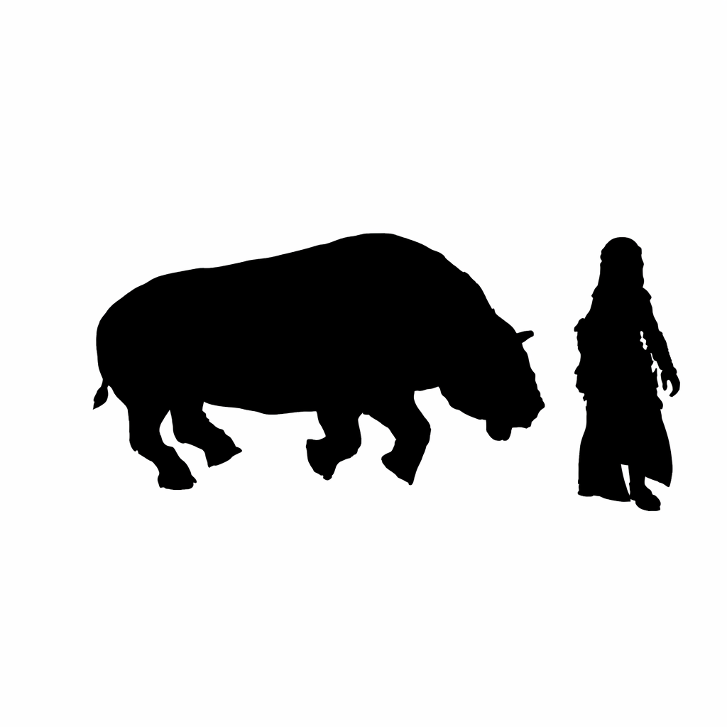 Toxodon Running scale comparison to 28mm human miniature