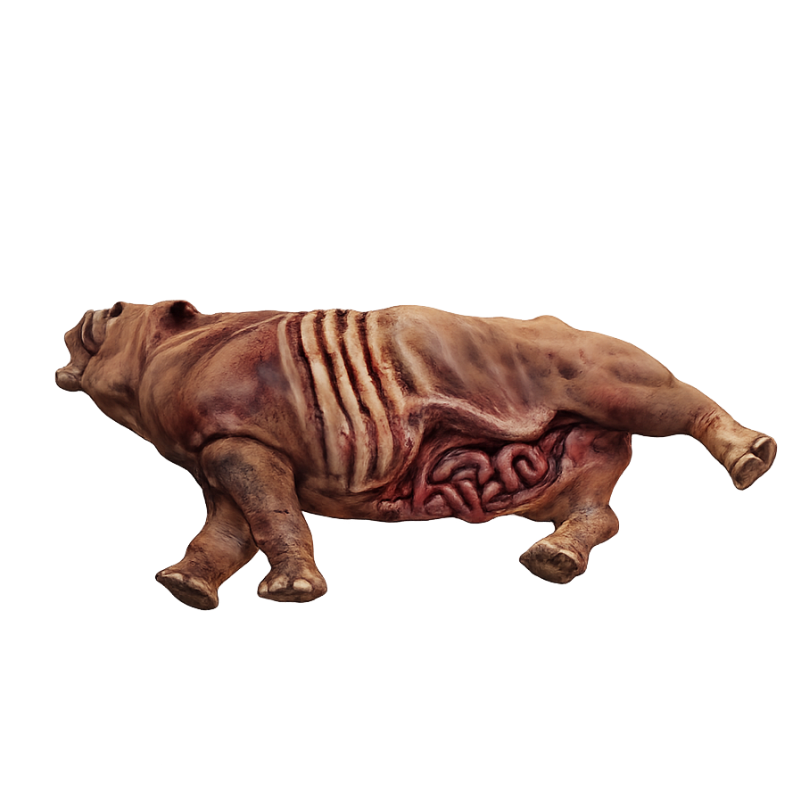 Painted Toxodon carcass miniature view front