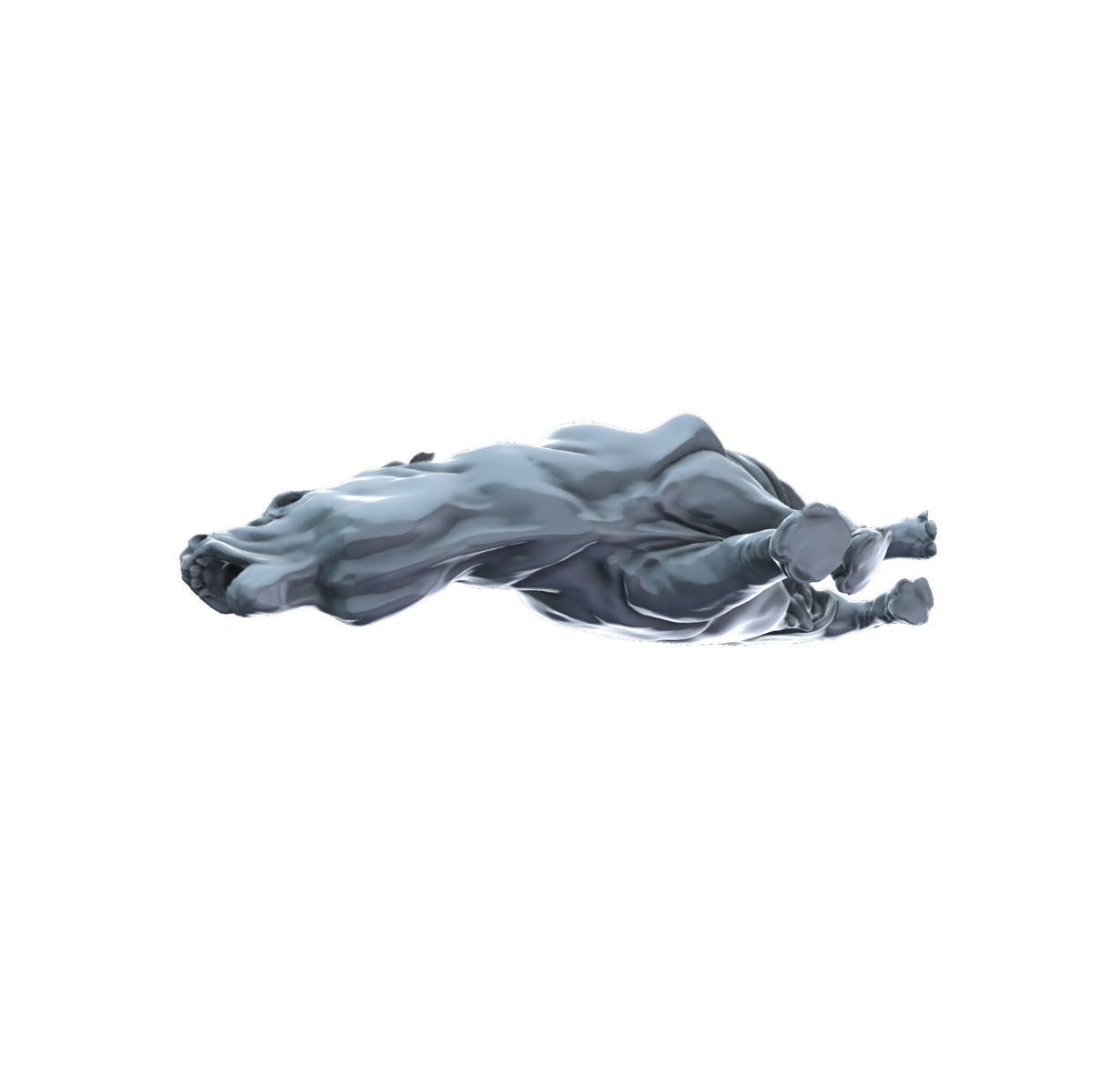 3D printed Toxodon carcass front view