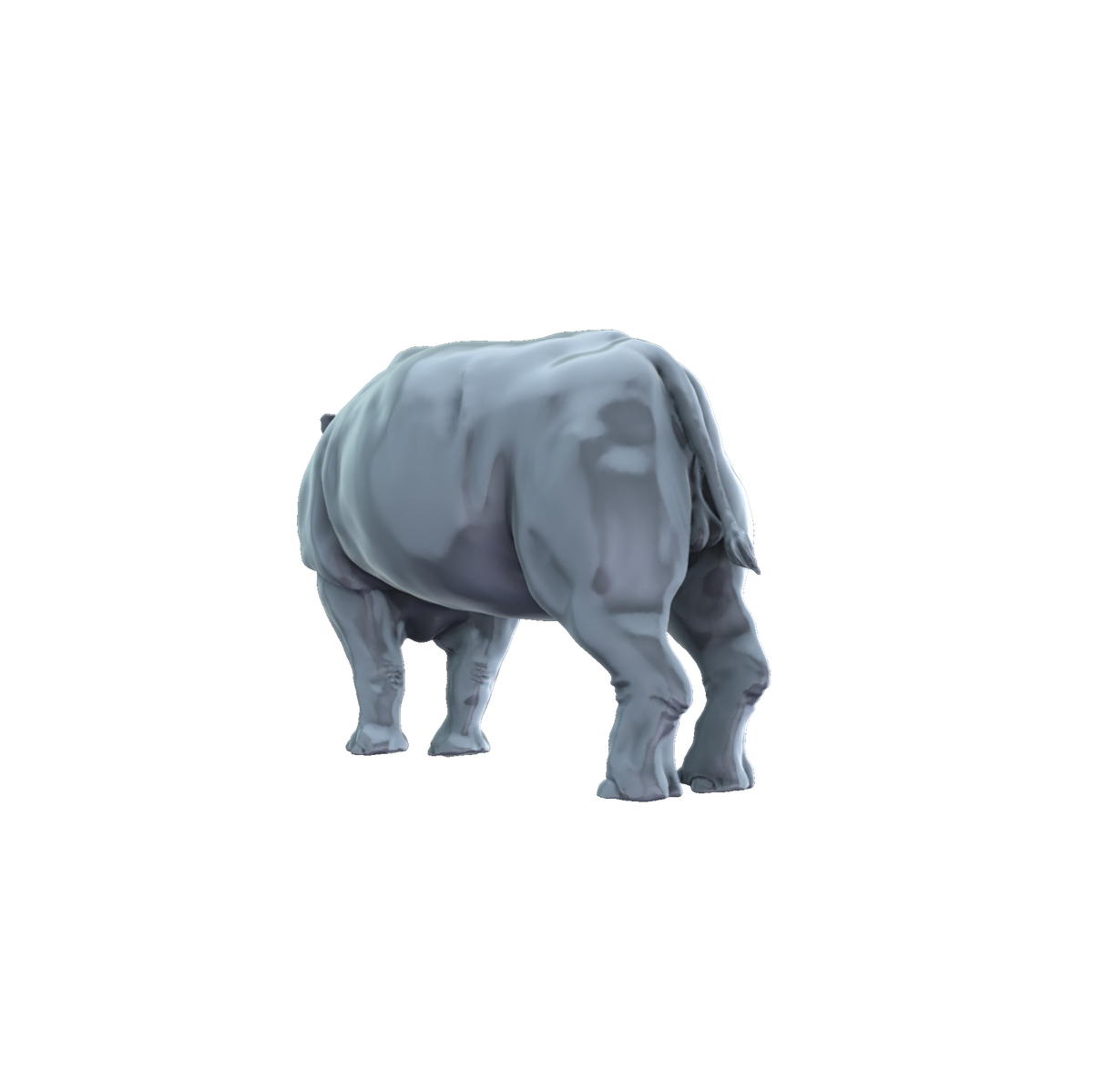 3D printed Toxodon roaring rear view