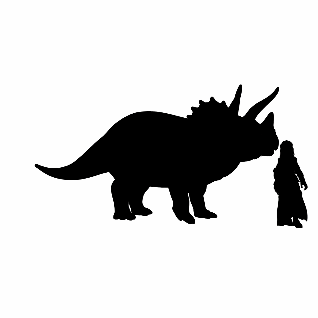 Triceratops Watching scale comparison to 28mm human miniature