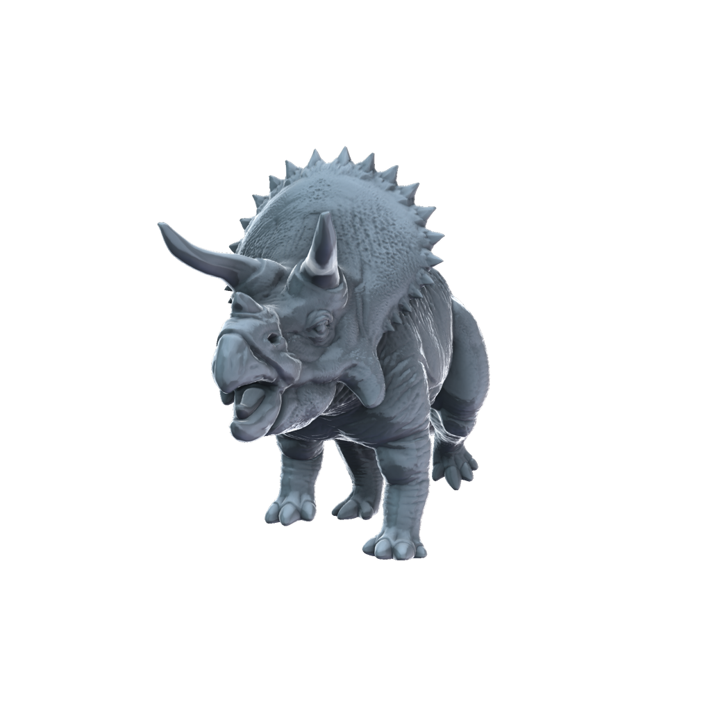 3D printed Triceratops standing front view
