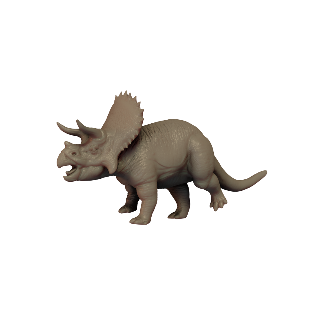 3D Printed Triceratops standing miniature side render