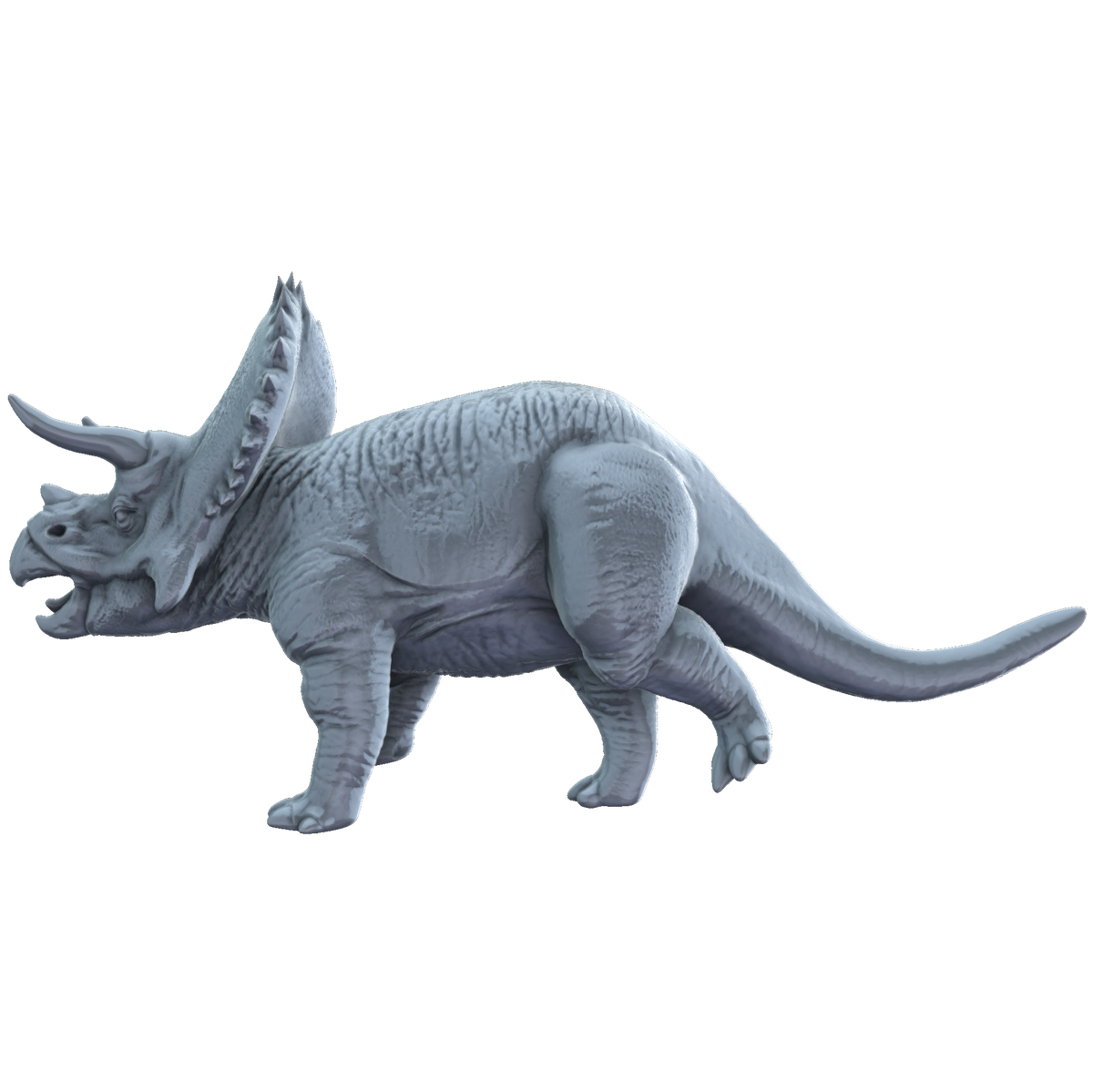 3D printed Triceratops standing side view