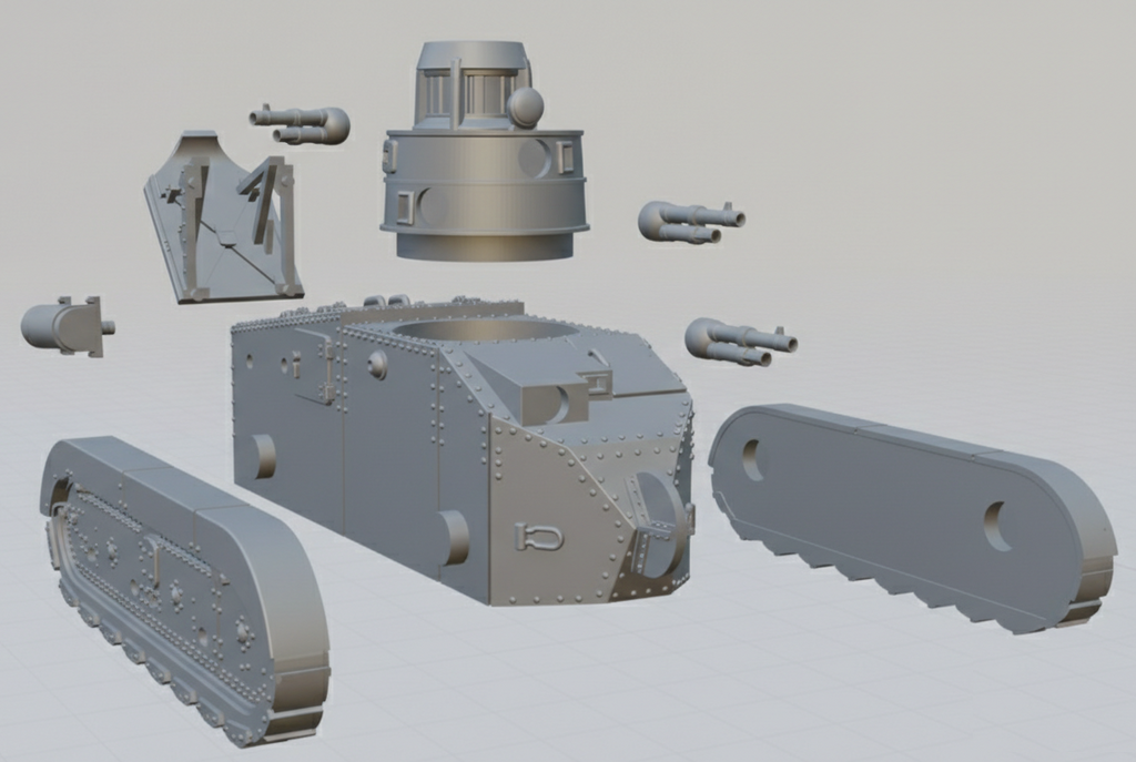 Trubia A4 Light Tank – 28mm Resin Model