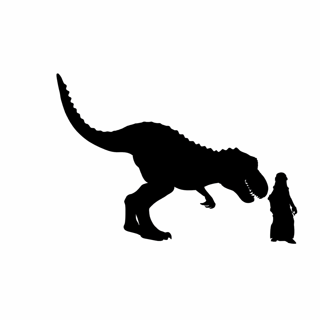 Tyrannosaurus Rex Attacking scale comparison to 28mm human miniature