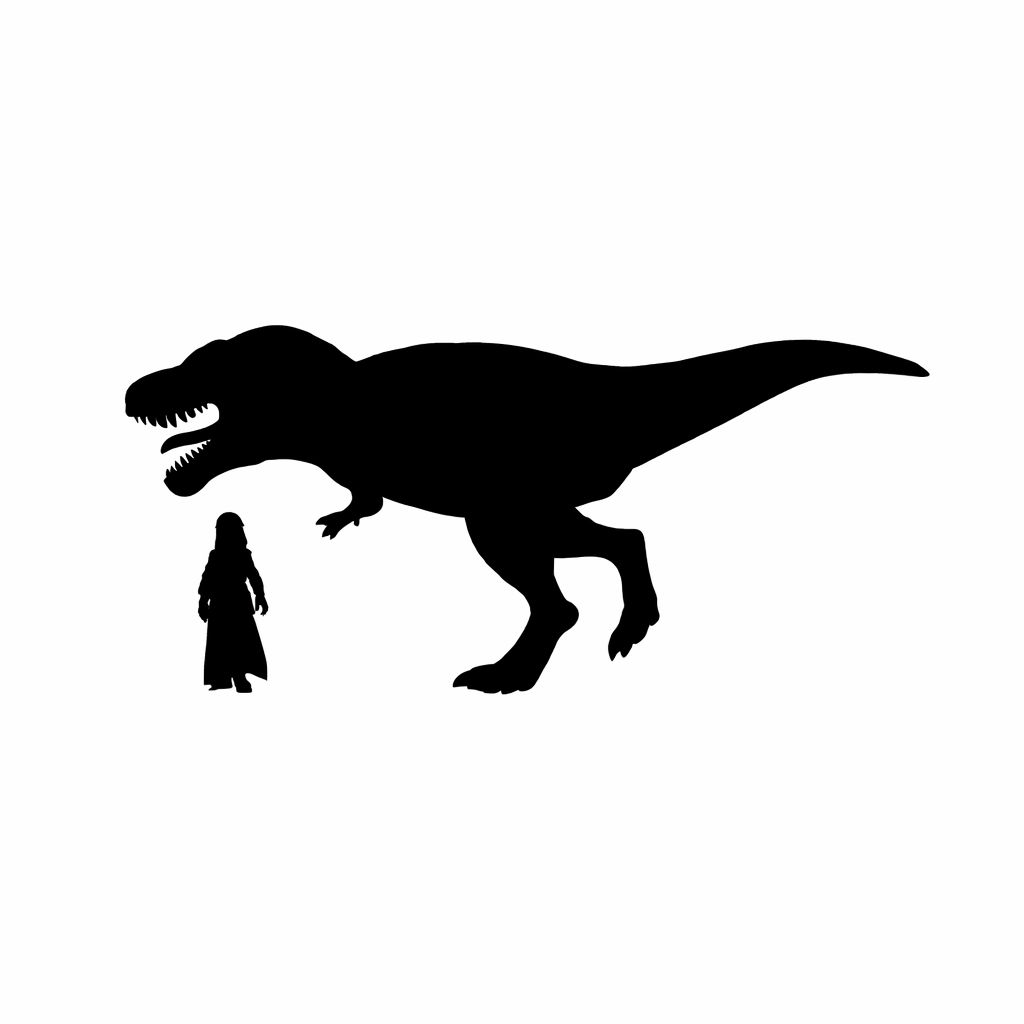 Tyrannosaurus Rex Running scale comparsion to 28mm human miniature