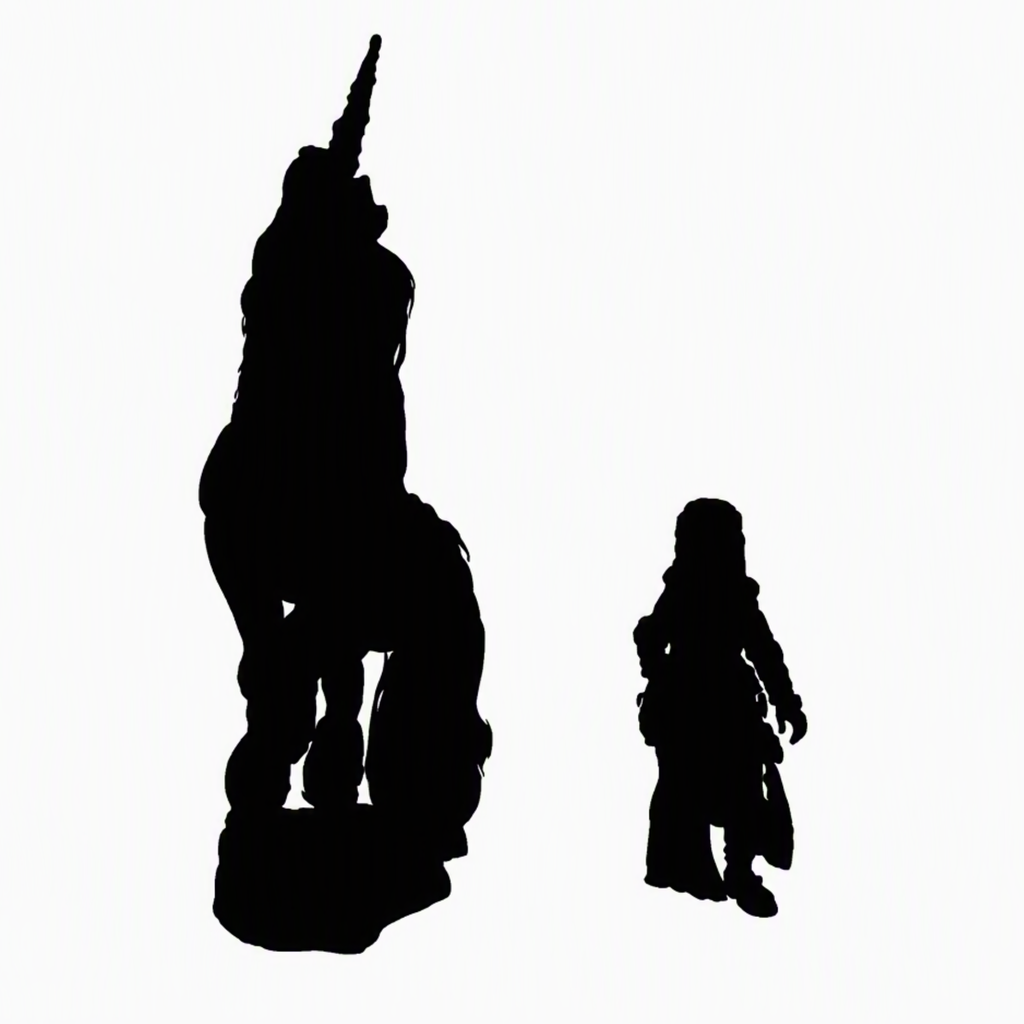 Unicorn scale comparison to 28mm human miniature