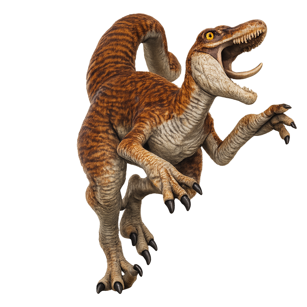 Painted Utahraptor Attacking miniature