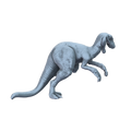 3D printed Utahraptor jumping side view
