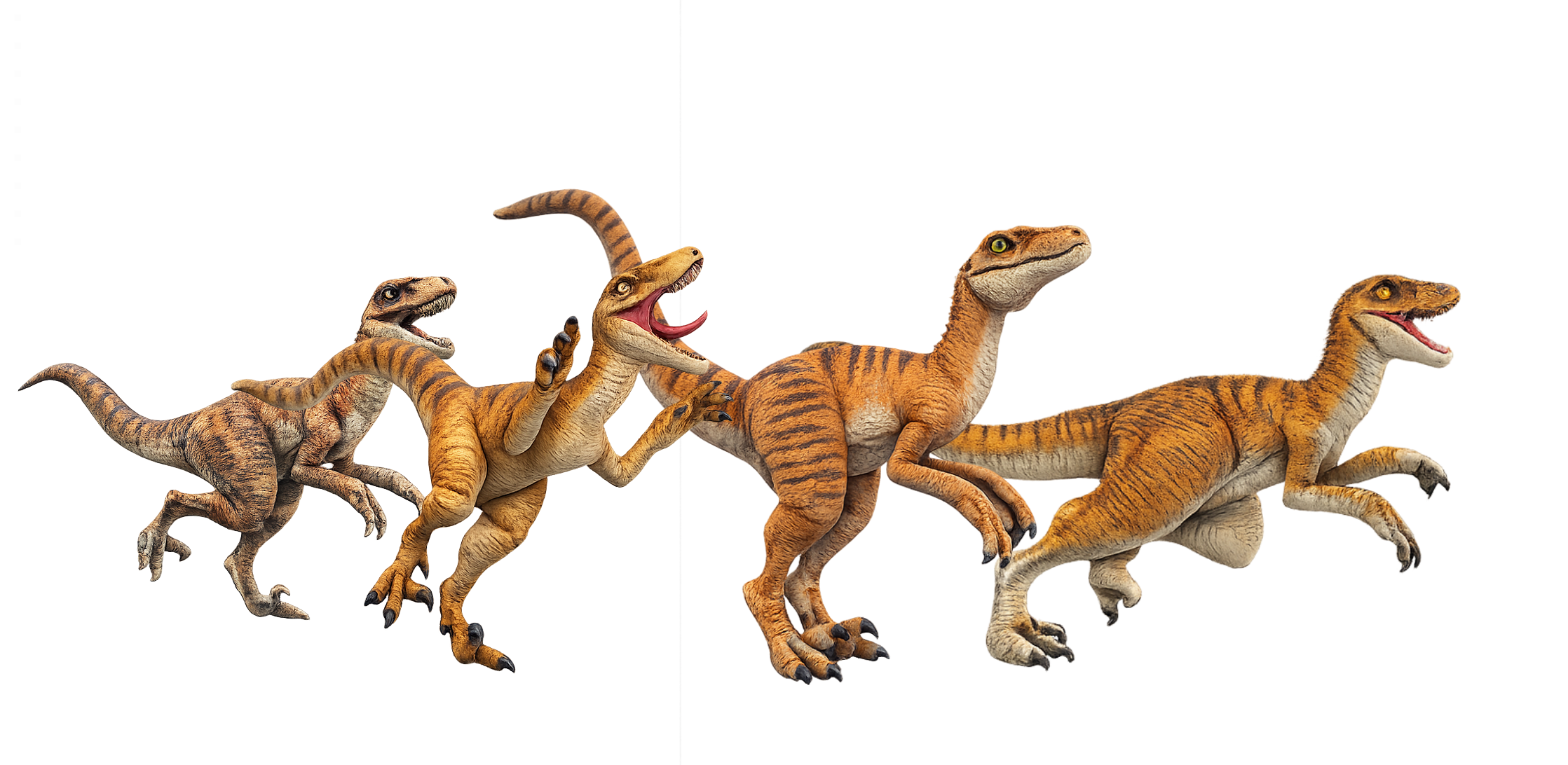 Painted Velociraptor Encounter Pack miniatures