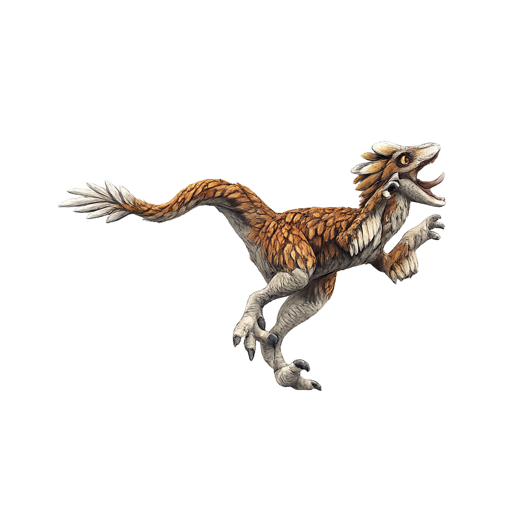 Painted Velociraptor Feathered miniature
