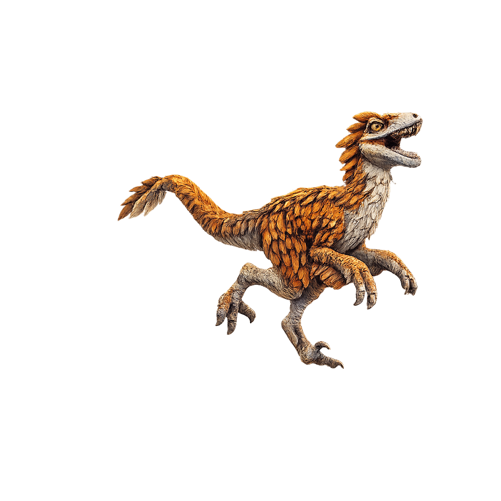 Painted Velociraptor Feathered Running miniature