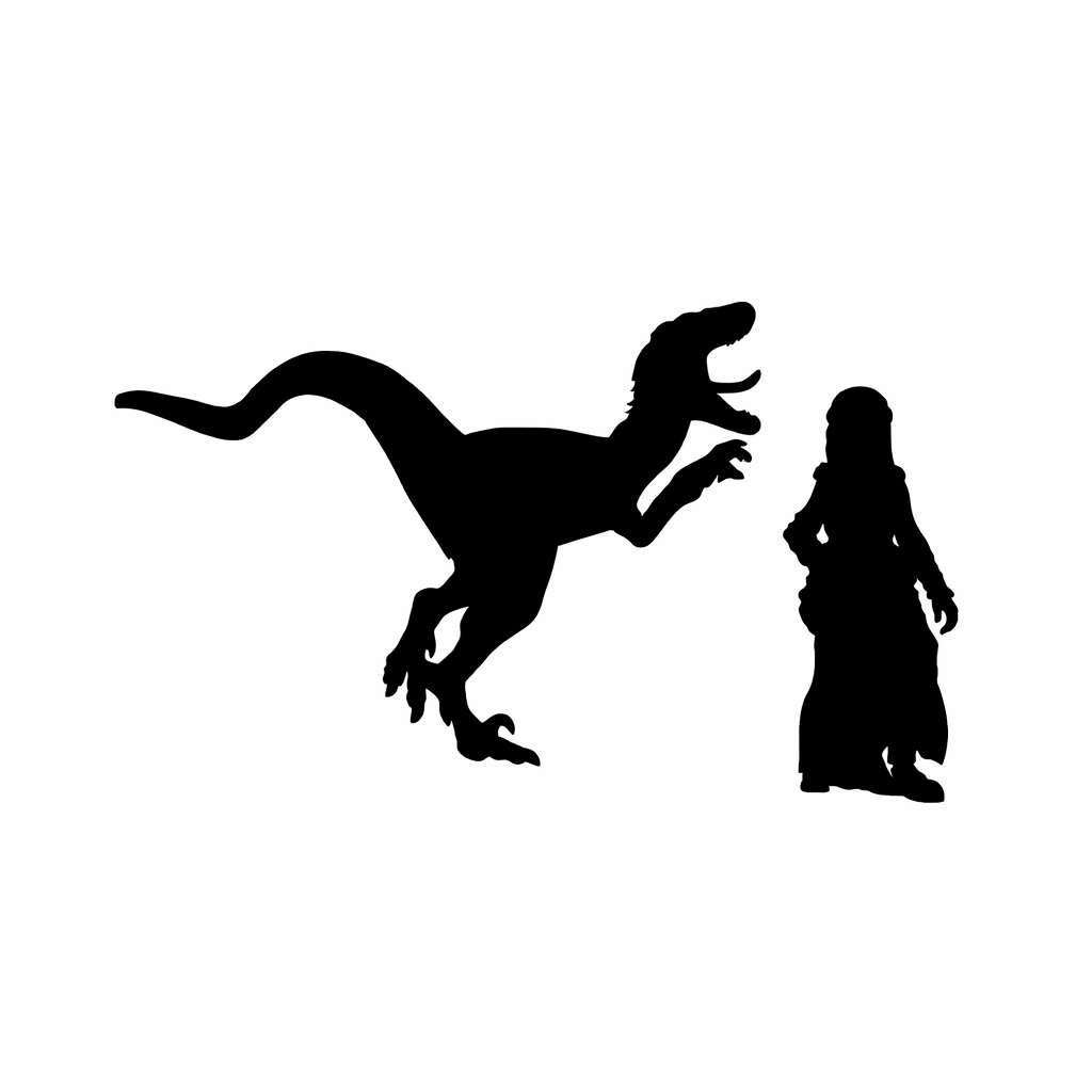 Velociraptor Leaping scale comparison to 28mm human miniature