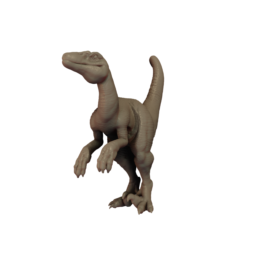 Velociraptor Standing miniature 3D Render