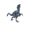 3D printed Velociraptor feathered running front view