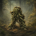 Vine Blight  made of intertwined vines trunks and branches in a forest setting