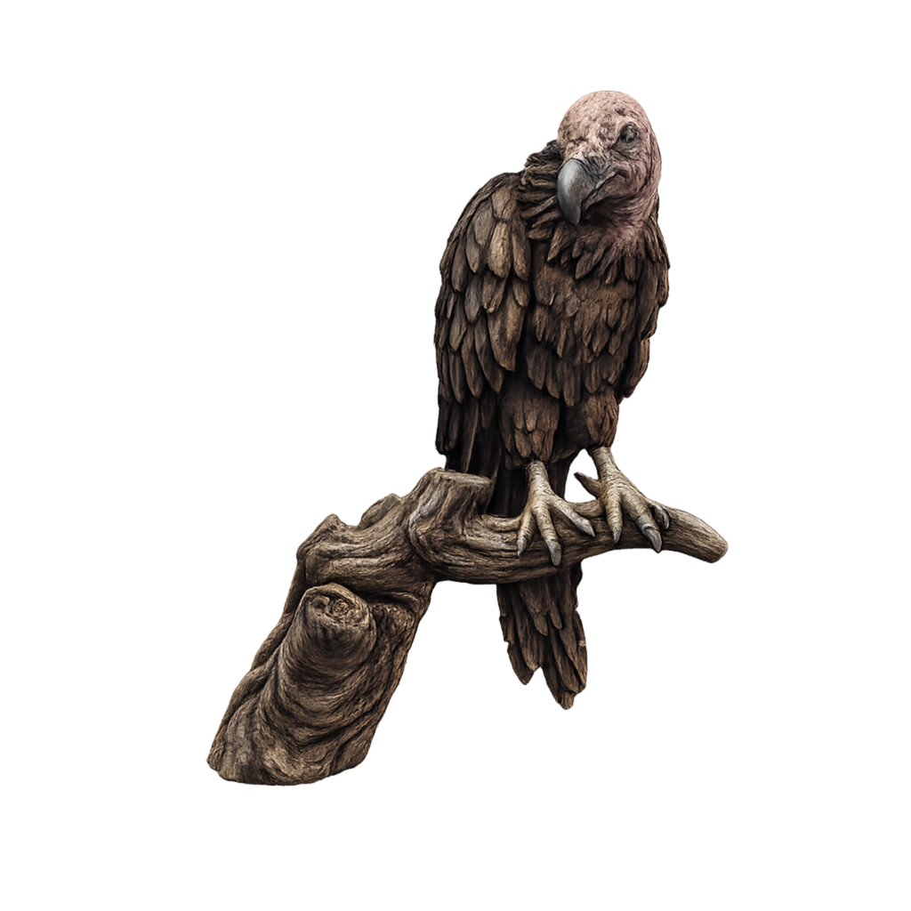 Painted Vulture in tree miniature