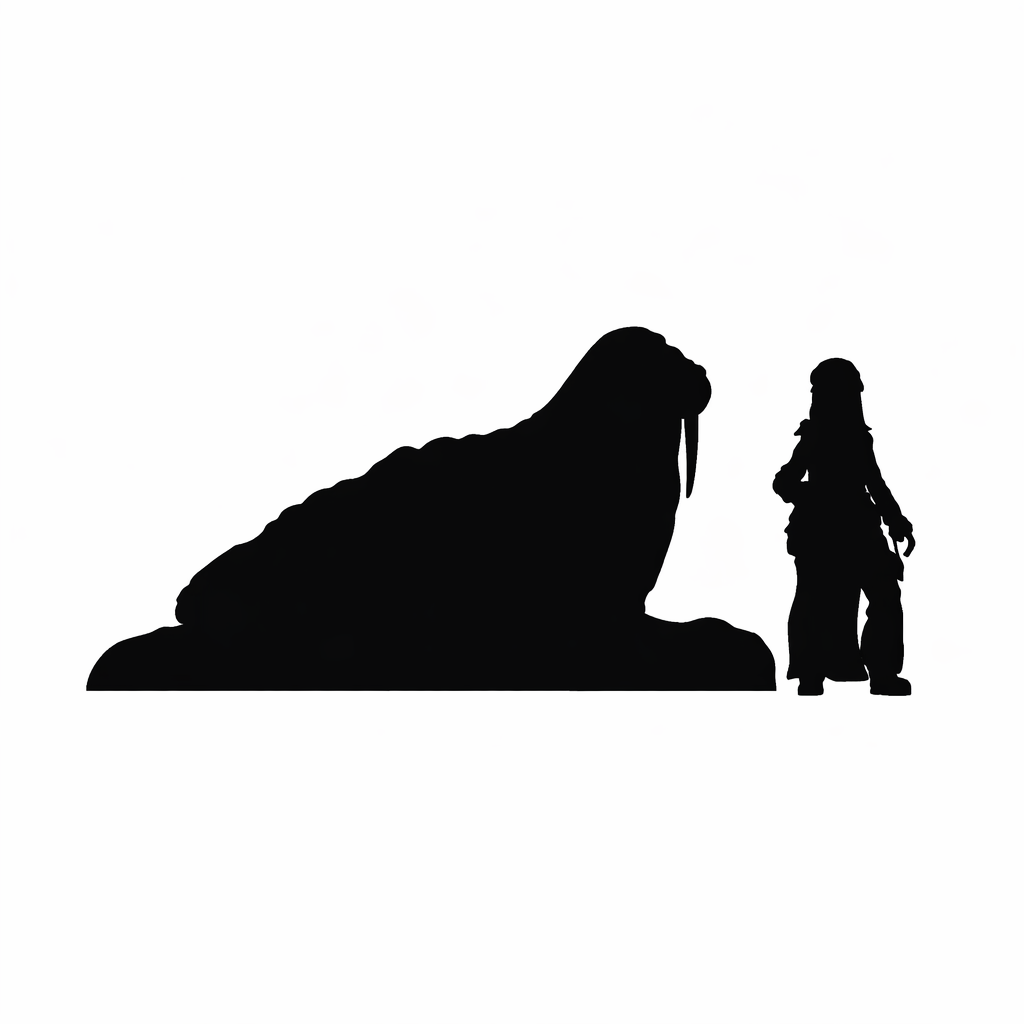 Walrus on Ice flow size comparison to 28mm Human Miniature