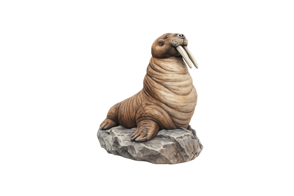 Painted Walrus on rock miniature