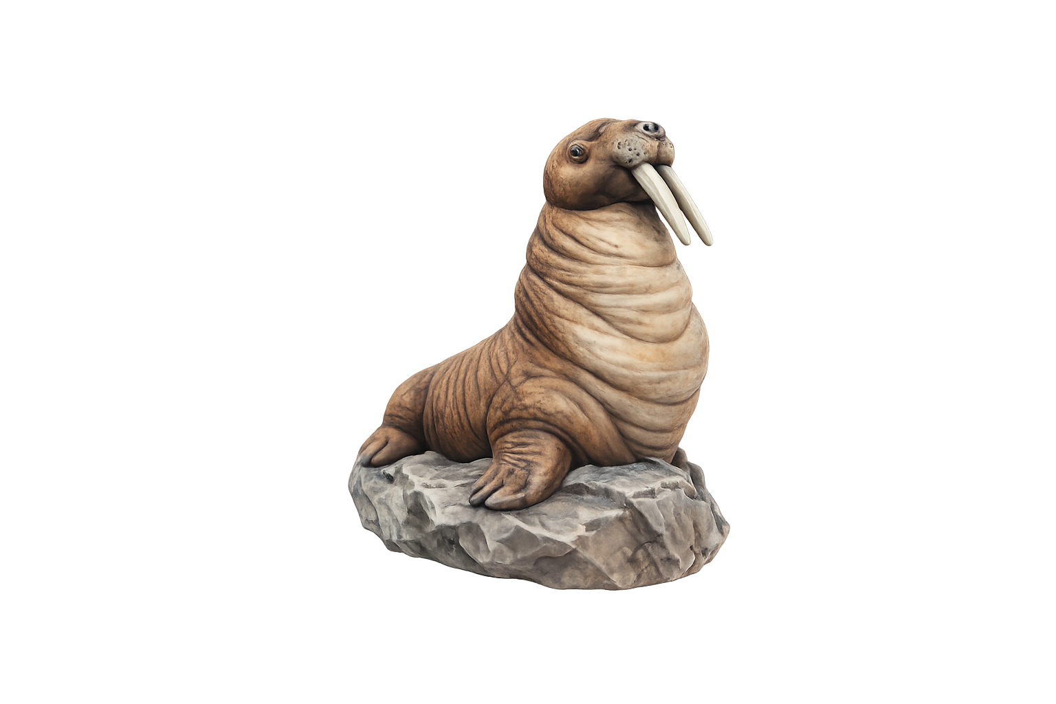 Painted Walrus on rock miniature