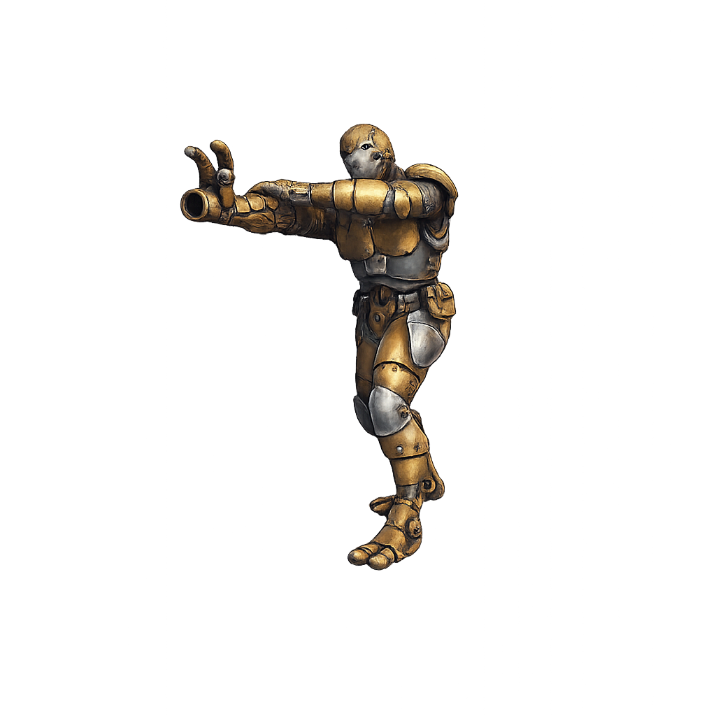 Painted Warforged Artificer miniature