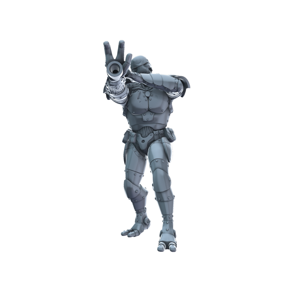 3D printed Warforged Artificer front view