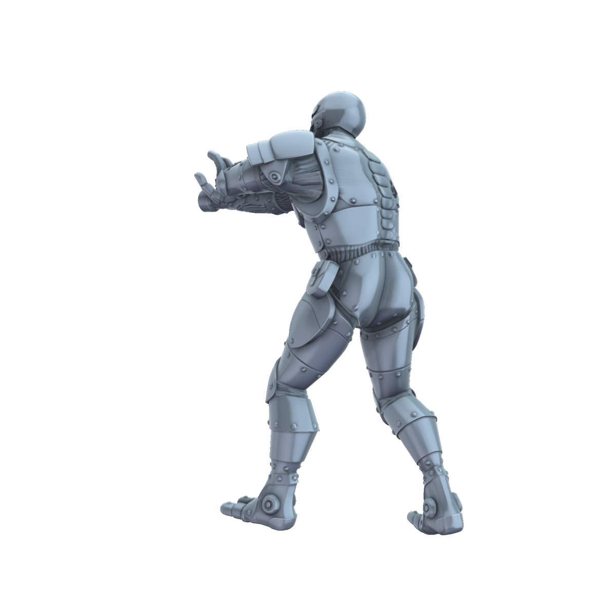 3D printed Warforged Artificer rear view