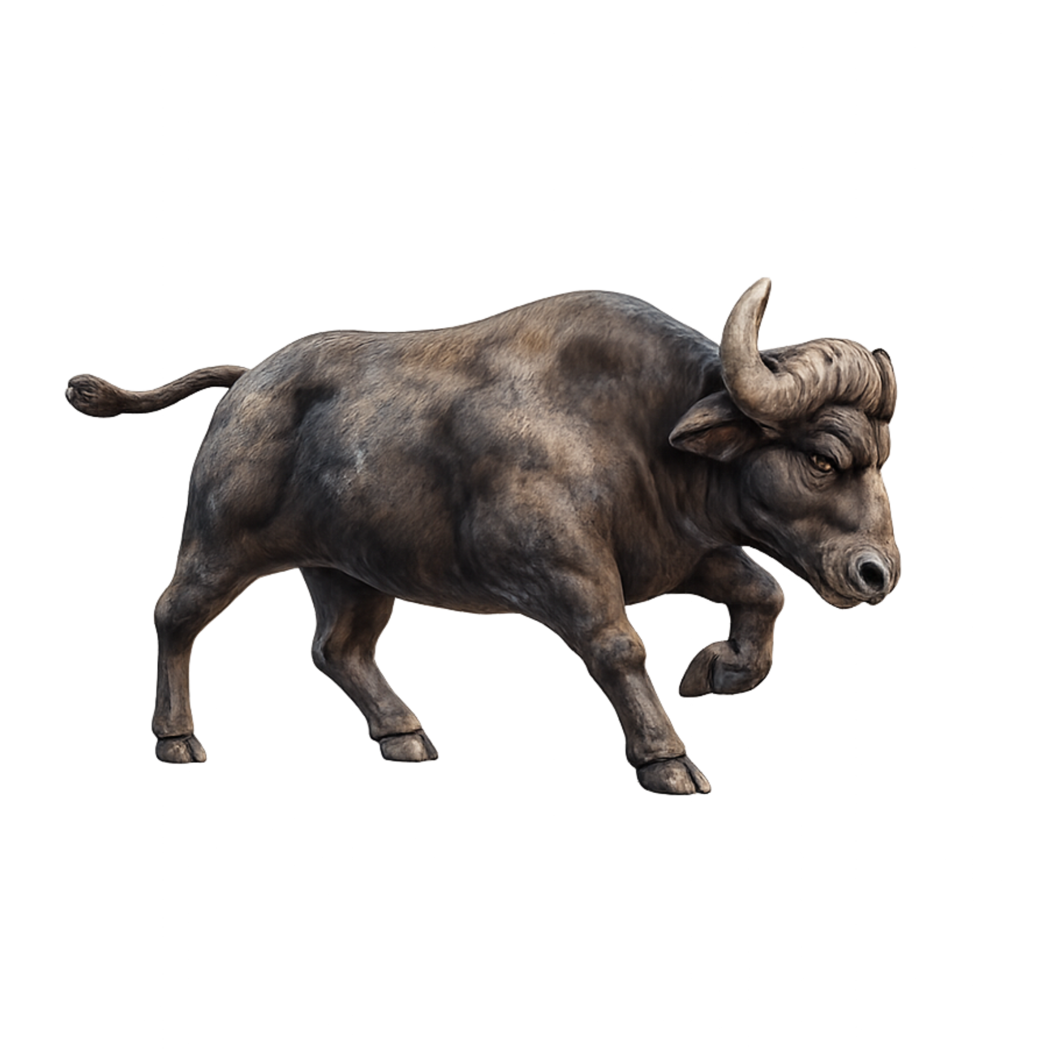 Painted Water Buffalo Charging miniature