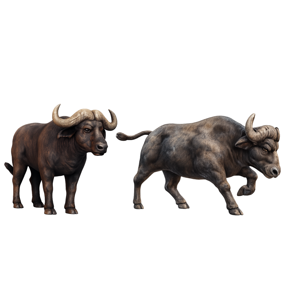 Painted Water Buffalo Encounter Pack miniatures
