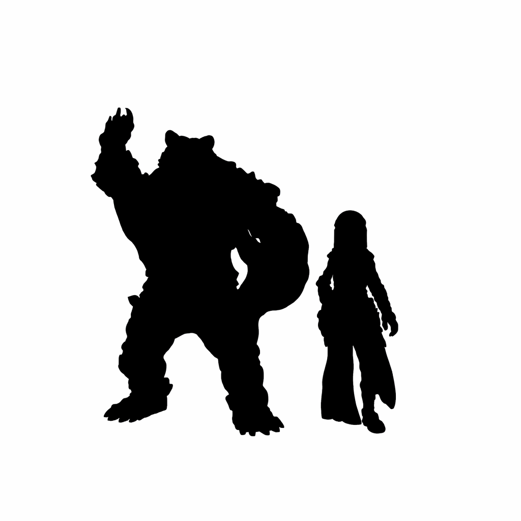 Werebear scale comparison to 28mm human miniature