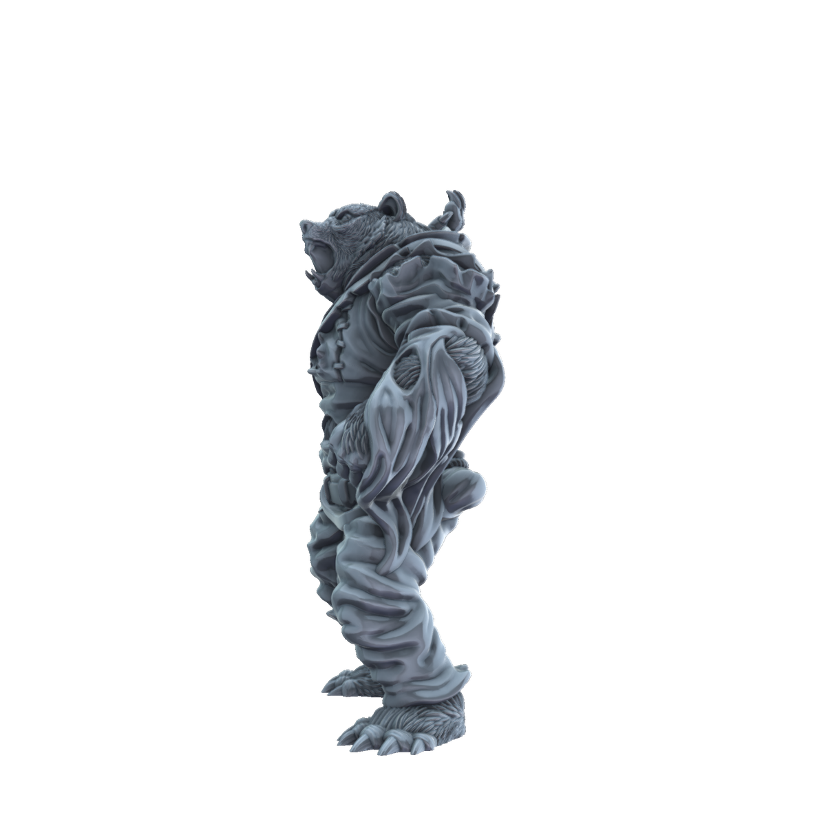 3D printed Werebear side view