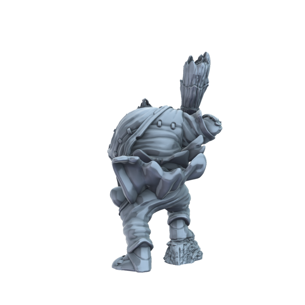 3D printed Wereboar with club rear view