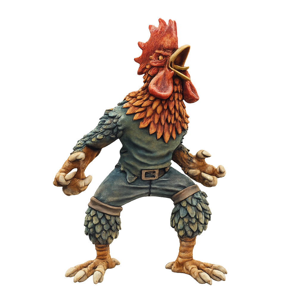 Painted Wererooster miniature