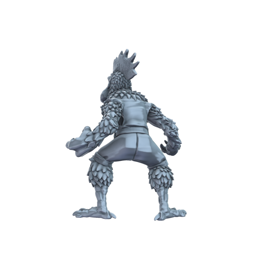 3D printed Wererooster rear view
