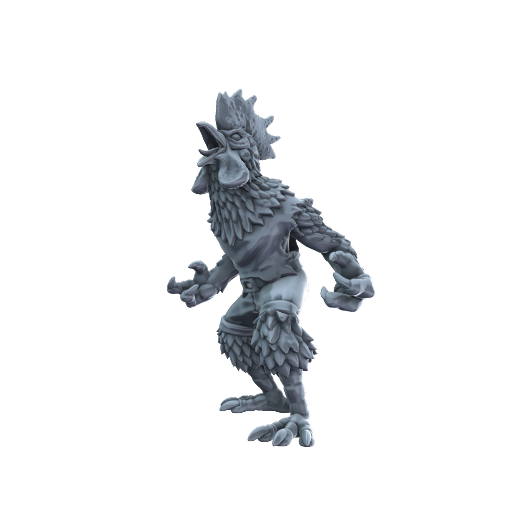 3D printed Wererooster side view
