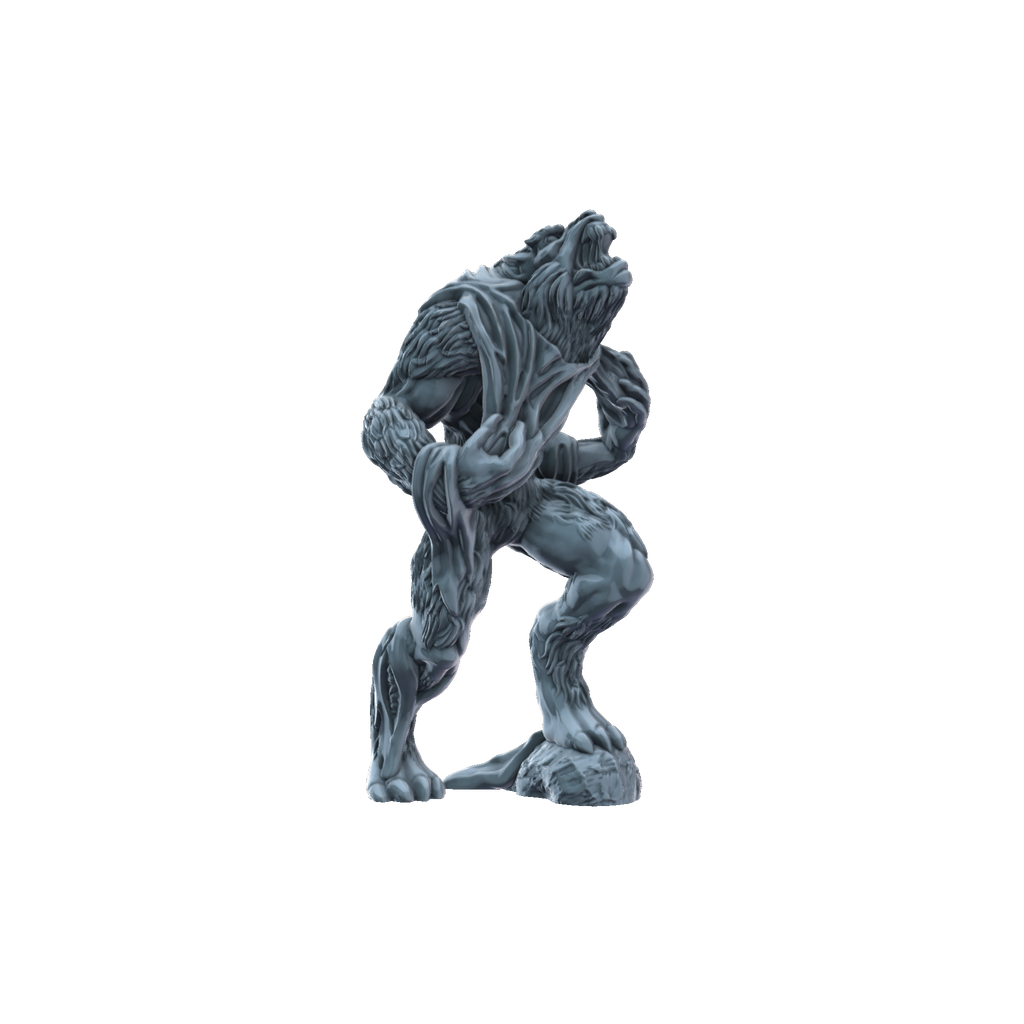3D printed Werewolf side view