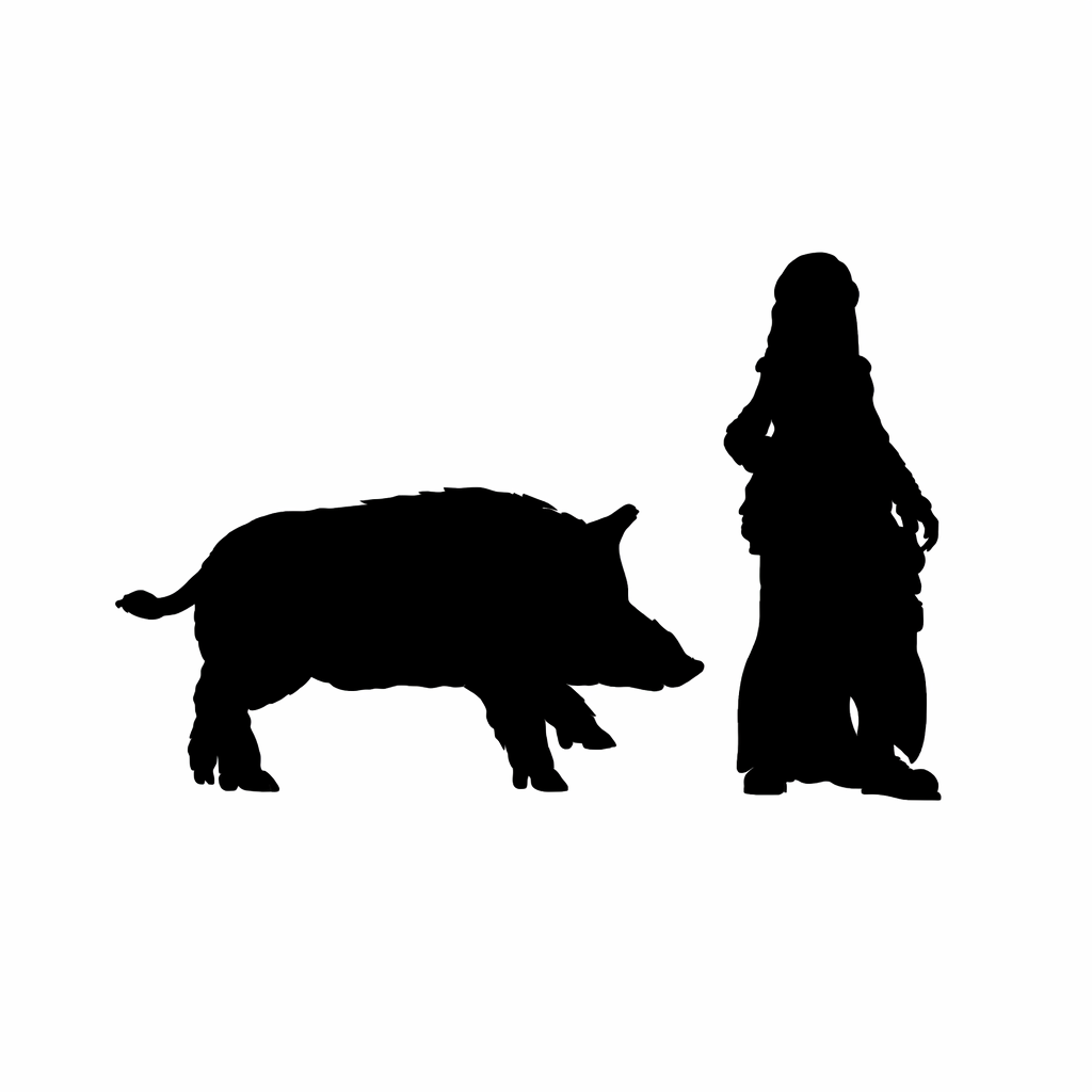 Wild Boar Charging Scale Comparison to a 28mm Miniature Human