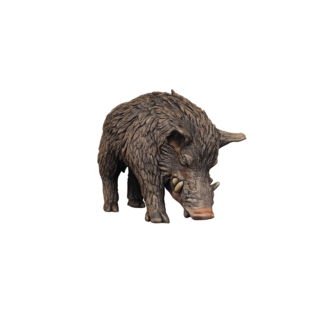 Painted Wild Boar Eating miniature